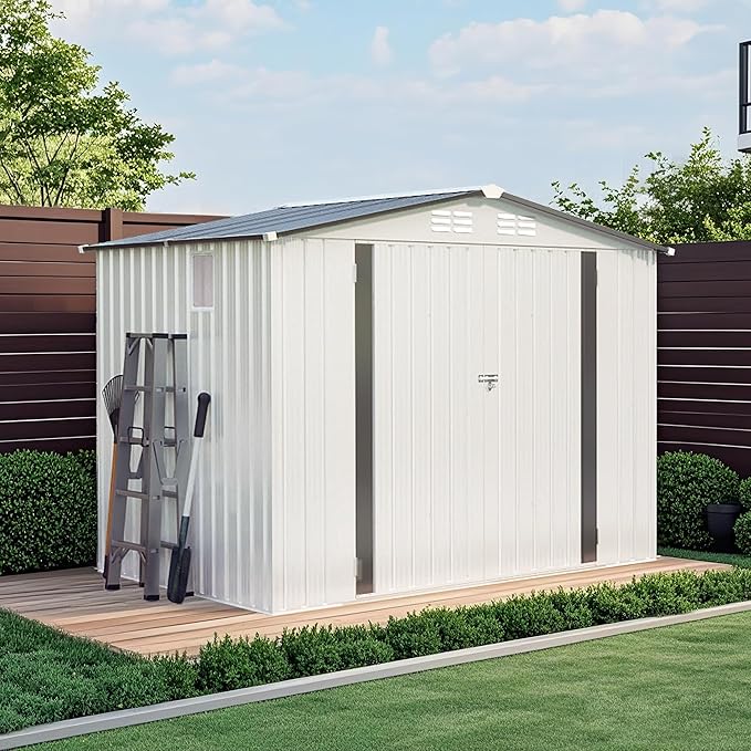 ARMSET 8x6 FT Metal Outdoor Storage Shed - Image 6