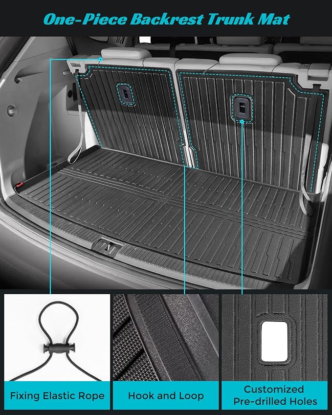 Floor Mats for Volkswagen VW Atlas 2018-2025 7 Seats, All Weather Car Mats Full - Image 3