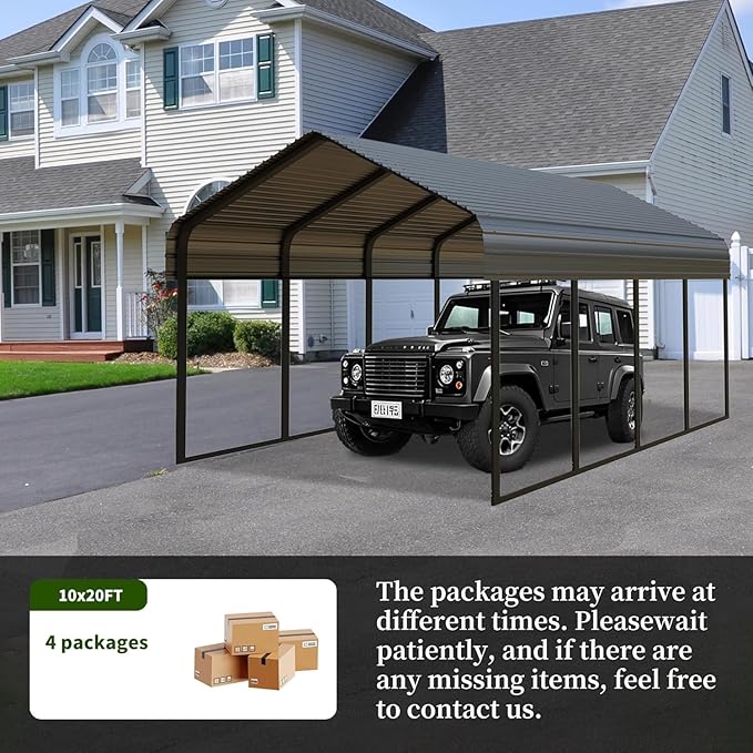 10x20FT/20x20 FT Metal Carport Heavy Duty - Image 3