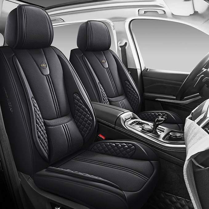 Car Seat Covers Full Set, Easy Install Luxury Leather Automotive Seat Covers by L.D.J+DESIGN+TIDE+PLAY