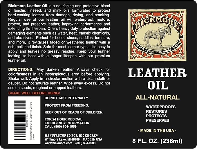 Leather Oil Leather Conditioner 8oz | Waterproofs, and Restores Boots, and All - Image 4
