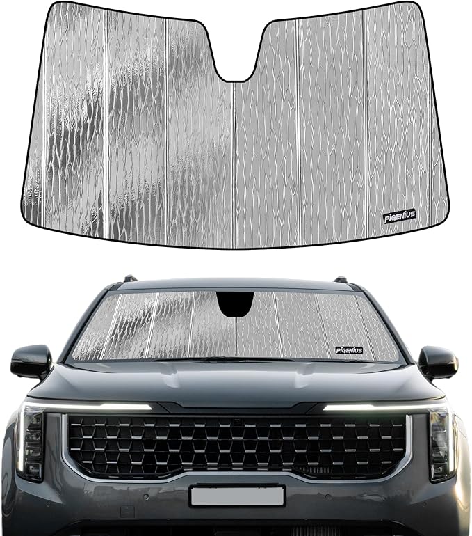 Windshield Sun Shade for Kia Carnival 2021-2025, Front Window Sunshade Shield by Pigenius