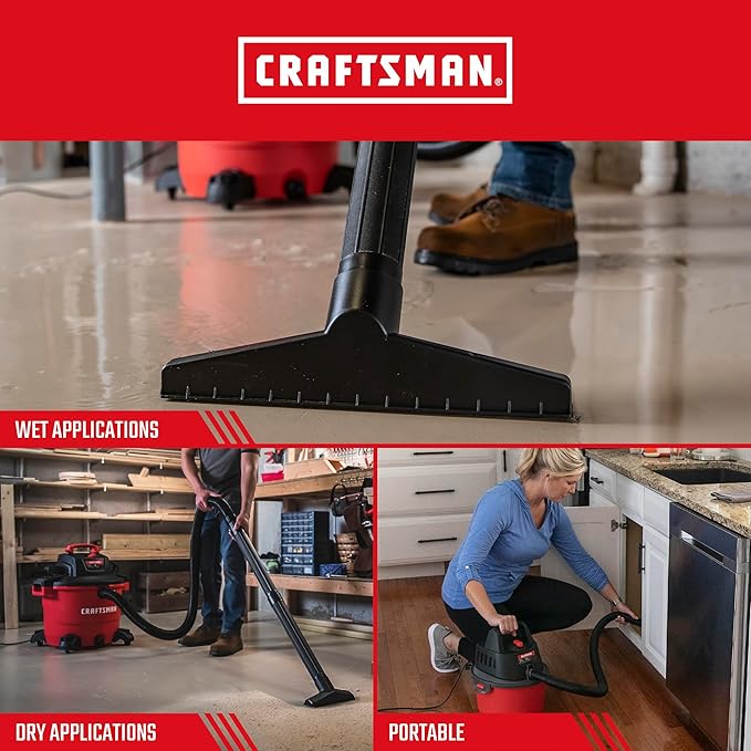 CRAFTSMAN CMXEVBE17595 16 Gal. 6.5 Peak HP Wet/Dry Shop Vacuum - Image 5
