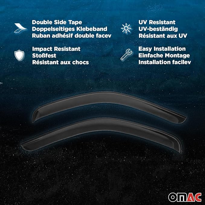 OMAC Window Visor Vent Rain Guard Deflector - Image 4