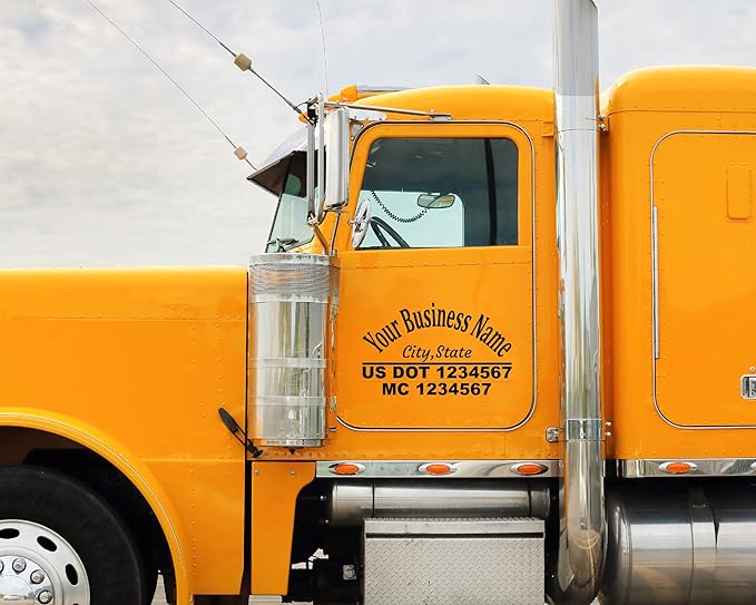 Custom US DOT Trucking Decal Stickers Tow Truck, 18 Wheeler, Van MC Number - Image 2