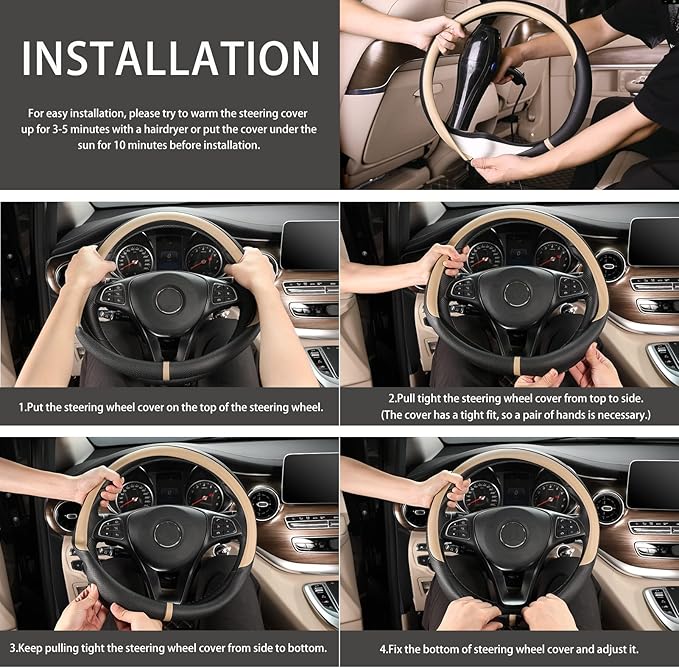 COFIT Breathable Car Steering Wheel Cover 16 inch Auto Universal Leather Wrap - Image 6