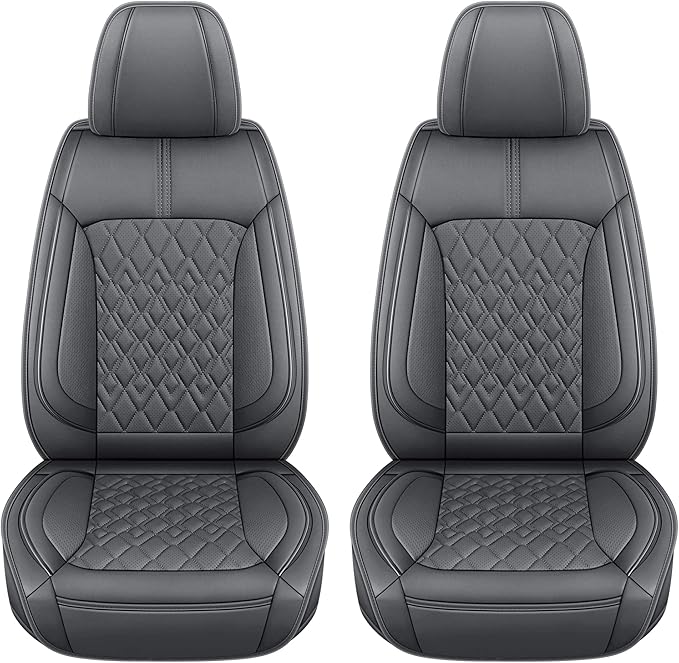 Pariitadin Leather Car Seat Covers Front Pair, Waterproof Breathable Faux - Image 4