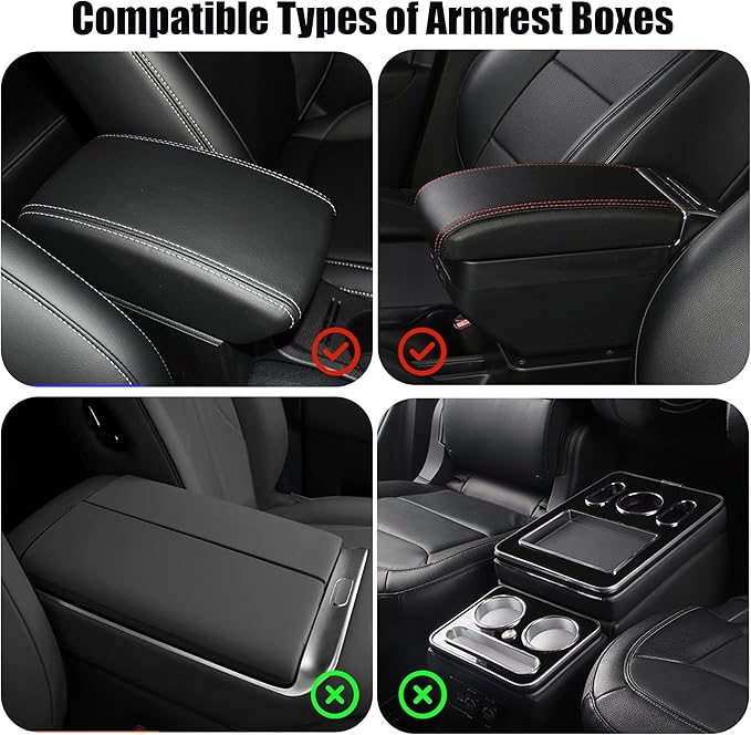 Car Center Console Cover, Upgraded Leather Armrest Seat Box Cover - Image 6