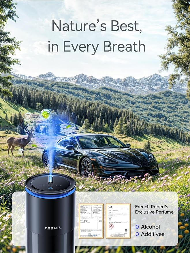 Ceeniu Car Air Freshener CF12 Pro, Smart Ultrasonic Diffuser, Enlarged Spray - Image 8