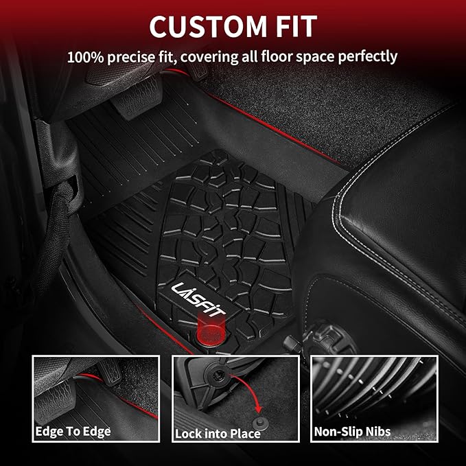LASFIT Floor Mats for Jeep Wrangler Unlimited 4XE 2021-2024 2025 4 Door Plug-in - Image 3