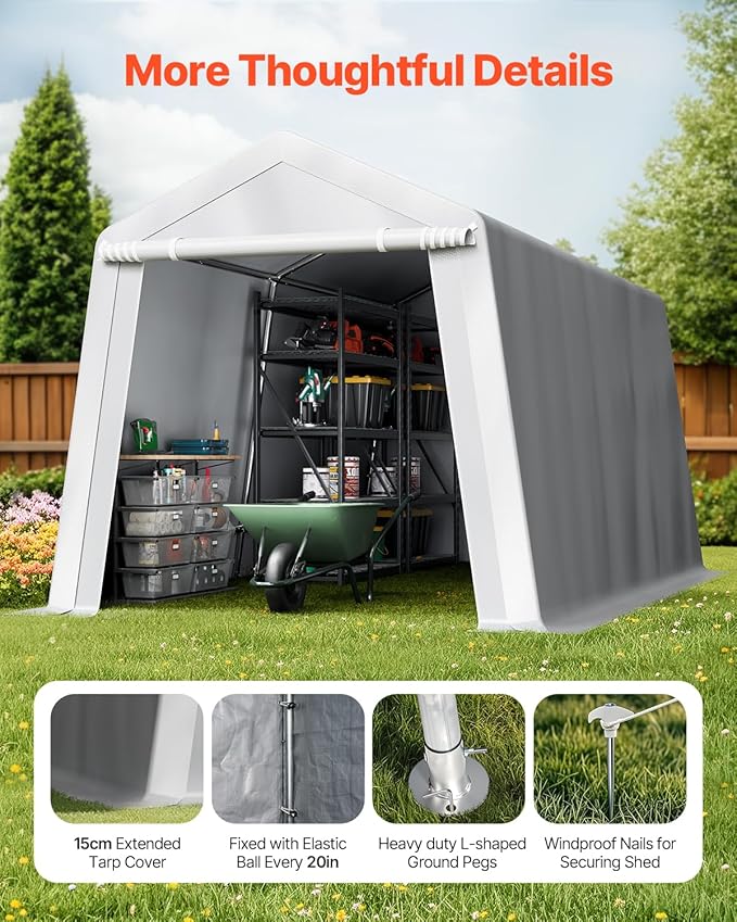 VEVOR Outdoor Storage Shed, 8 x 14 ft Portable Storage Tent - Image 6
