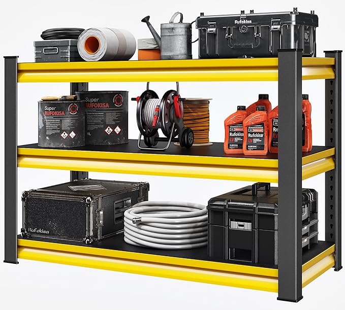 48" W Garage Shelving Heavy Duty, 1650LBS Loads Adjustable Garage Storage by Rufokisa