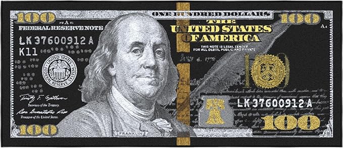 Ottomanson 22" x 53" $100 Bill Money Rug - Image 6