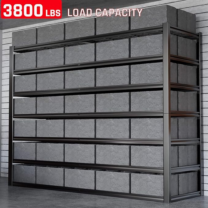 65" W Garage Shelving Heavy Duty, 7 Tier Garage Shelves, Commercial Metal - Image 3