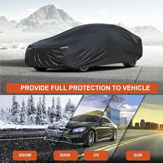 Kayme 7 Layers Car Cover Waterproof All Weather, Universal Fit - Image 5