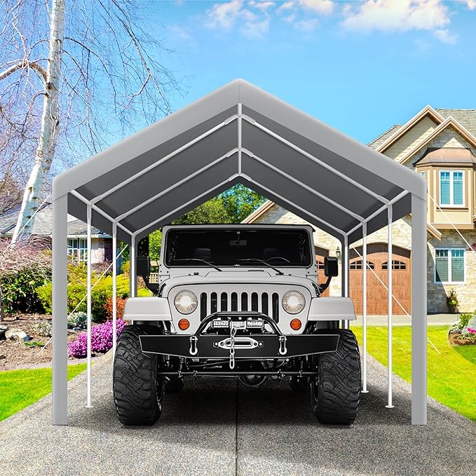 COBIZI Carports 10x20 Heavy Duty Car Tent Garage, Galvanized Frame Car Canopy - Image 6