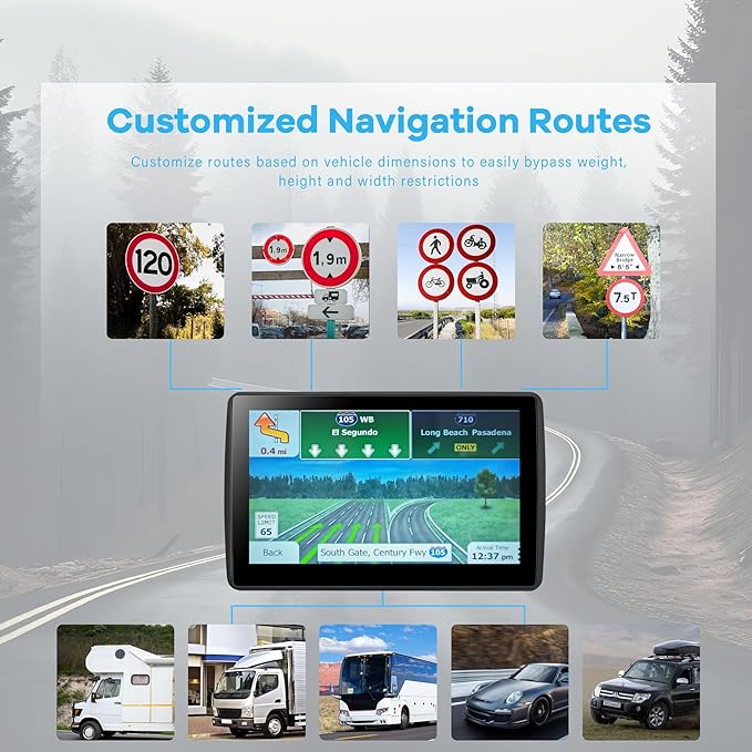 GPS Navigator for Car Truck RV, Latest 2025 Map 7 inch Touch Screen Car GPS - Image 2
