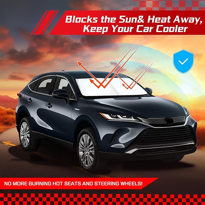 ARISMOTOR Windshield Sun Shade for Toyota Venza 2021-2024, Custom Fit Foldable - Image 7