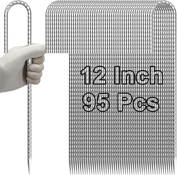 VVOKGO Rebar-Stakes-12-Inch J Hook Galvanized Tent Stakes Heavy Duty, Camping by VVOKGO