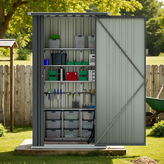 Greesum 3×3FT Outdoor Storage Shed, Metal Sheds - Image 2