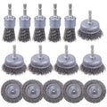 15 Pack Carbon Steel Wire Wheel Brush, Rocaris Cup Brush, Wheel Brush, Pen by Rocaris