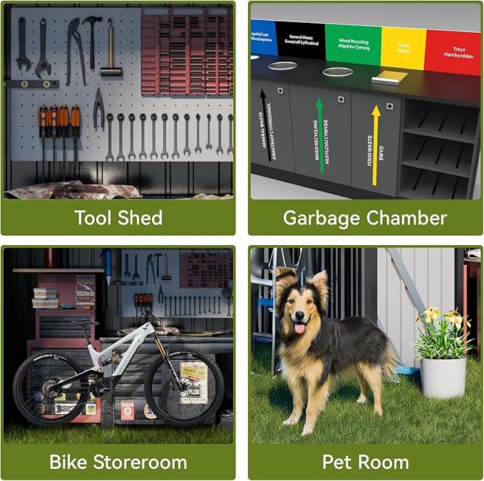 COMHOMA Shed Outdoor Storage Shed Metal, Lockable Doors Tool Sheds - Image 6