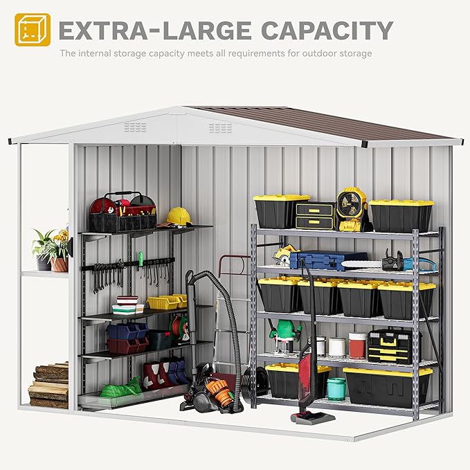DWVO Outdoor Storage Shed 8x4FT - Image 7