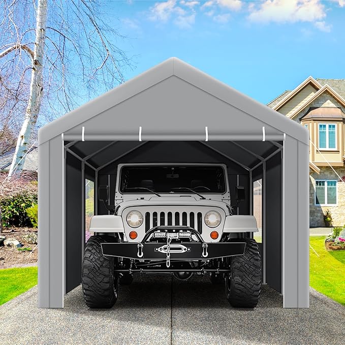 COBIZI Carports 10x20 Heavy Duty Car Canopy Garage - Image 9