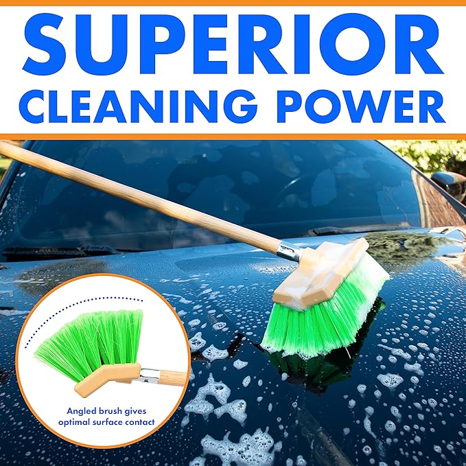 Hub City Industry 10- inch Car Wash Brush, Bi- Level Brush, Soft Nylon Bristle - Image 3
