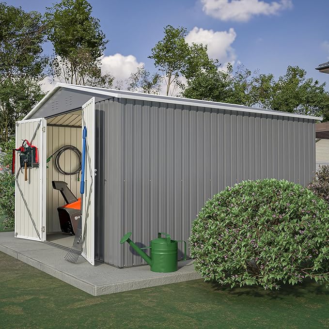10x10 FT Outdoor Storage Shed, Large Metal Tool Sheds - Image 2