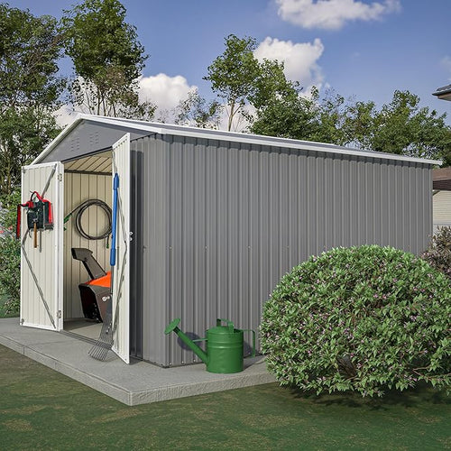 10x10 FT Outdoor Storage Shed, Large Metal Tool Sheds - Image 2