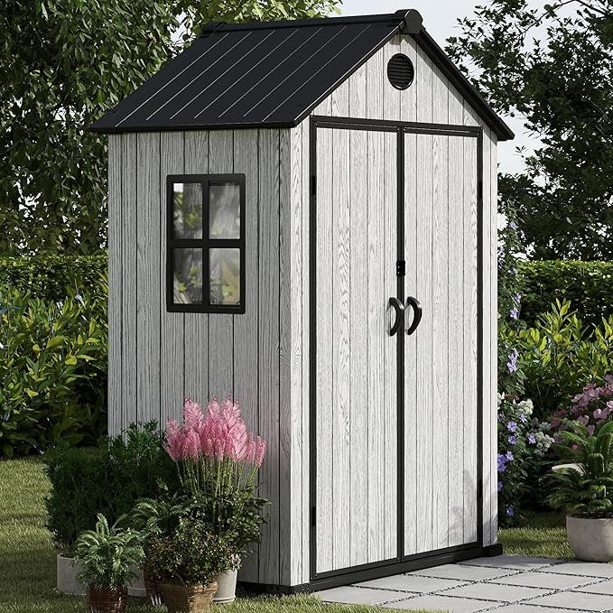 5.3x3.4 FT Resin Outdoor Storage Shed, 135 Cuft Garden Tool Sheds & Outdoor - Image 7