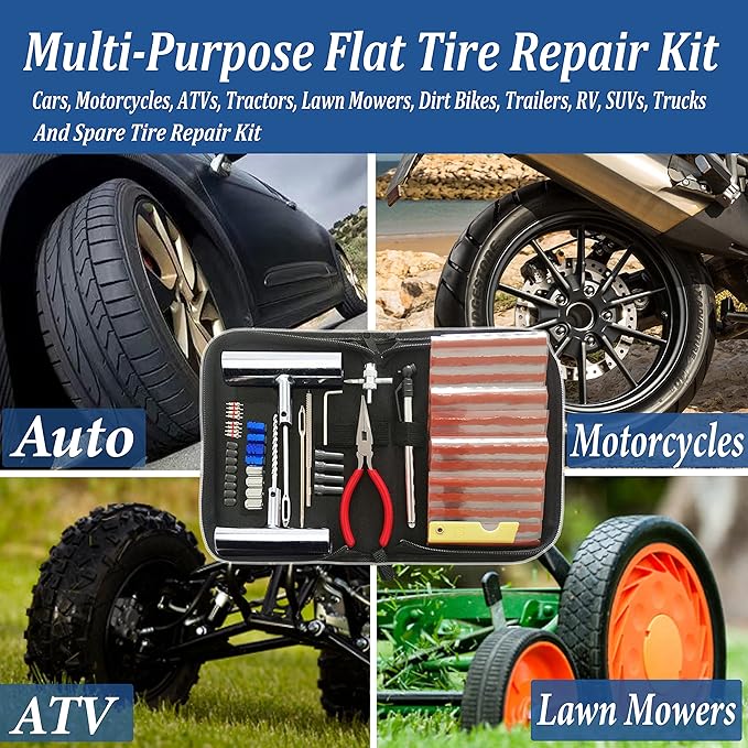 Tire Repair Kit, Universal Tire Repair Tools Flat Tire Puncture Repair - Image 7