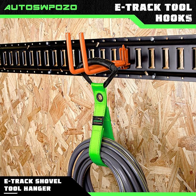 8-Pack Heavy Duty E-Track Shovel/Tool Hanger, Warehouse - Image 6