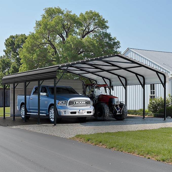 JAMFLY Carport, 20X20 FT Metal Carport, Heavy Duty Carport Canopy - Image 8