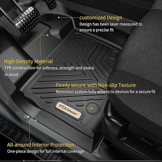 YITAMOTOR Floor Mats Set Fits for Chevrolet Equinox 2018-2024, Custom Fit Front - Image 6