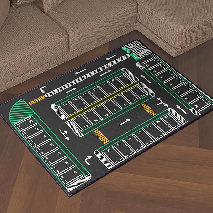 Play Rug for Playroom 59"x39" Traffic System Playmat Car Rugs for Toy Boys - Image 7