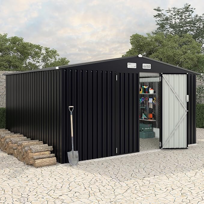 8x10 FT Metal Storage Sheds Outdoor, MetalTool Shed - Image 9
