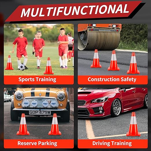 Traffic Cones 18 inch 12 Pack Safety Cones Orange - Image 6