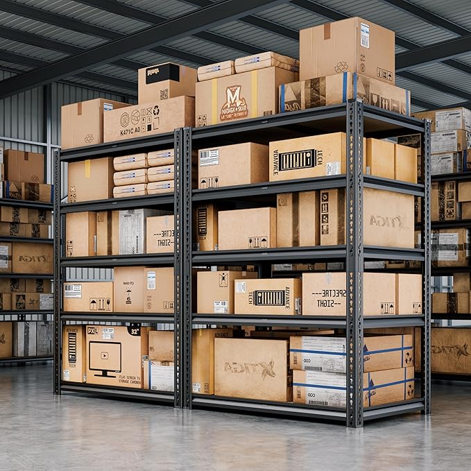 72"H Storage Shelves heavy duty, 2000LBS Garage Shelving, 5 Tier Metal Shelving - Image 6