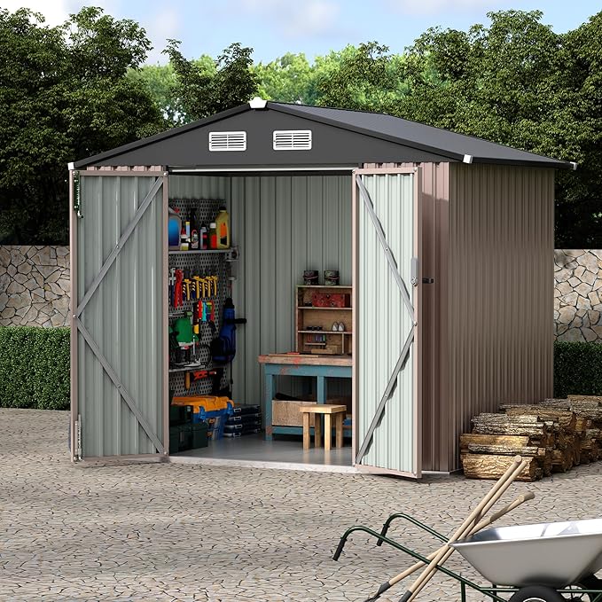 6x8 FT Metal Storage Sheds Outdoor by RELJOFUM