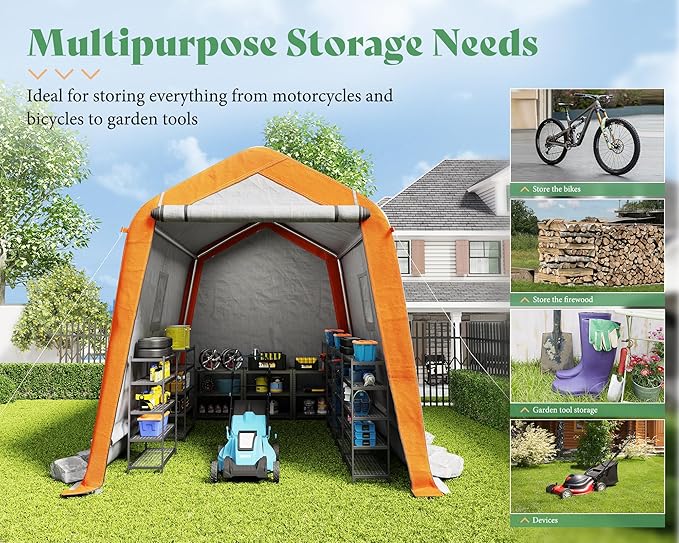 AMERLIFE 6x8x6.6 FT Heavy Duty Portable Shed Storage Shelter, Outdoor Storage - Image 3