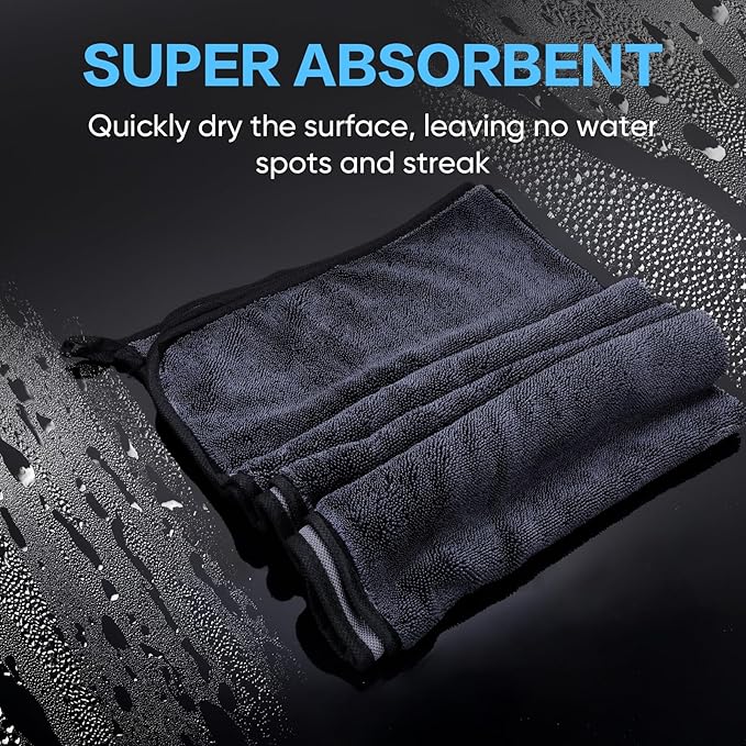 Shiny Wipes Shower Cleaning Cloth, Ultra Absorbent Car Drying Towel, 4 Pack 16 - Image 3