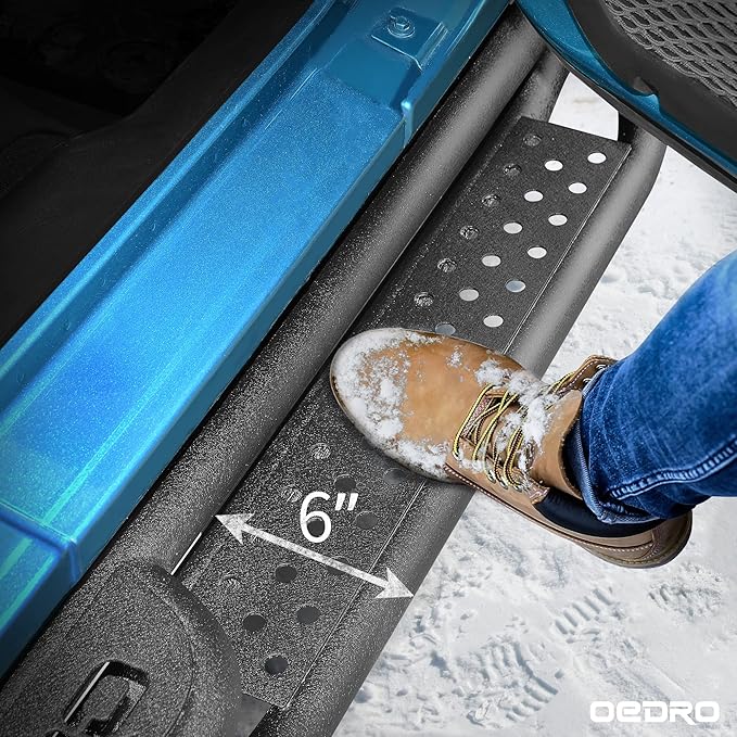 OEDRO Running Boards with Two Stairs Design All-Steel Build, Bolt-on Side Steps - Image 8