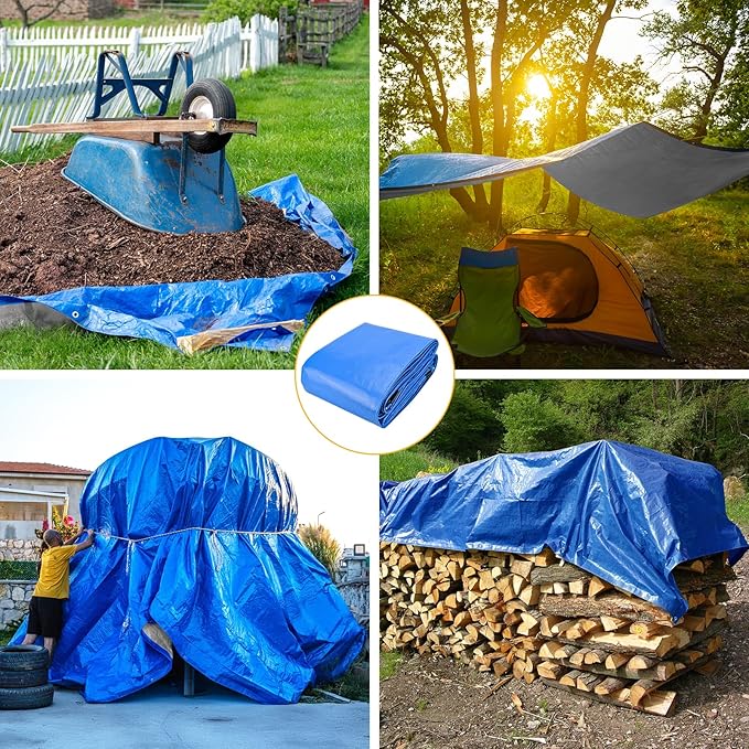 Tarp 10x20 Feet 14 Mil Heavy Duty Waterproof Tarp, Large Multipurpose Cover - Image 7