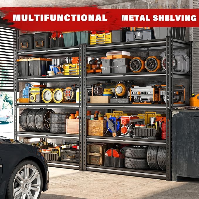 REIBII 3000LBS Garage Shelving 72" H Storage Shelves Heavy Duty Adjustable - Image 2