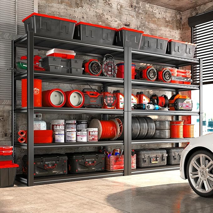 REIBII 48" W Garage Shelving 2500LBS Storage Shelves Adjustable Metal Shelving - Image 2