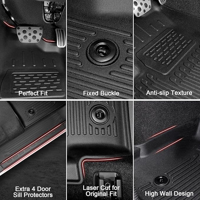 Floor Mats Set for 2025 Toyota 4Runner Fuel 5-Seater, Full Coverage All Weather - Image 5