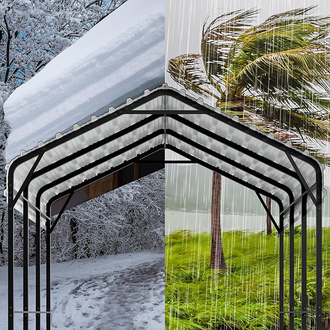 Walsunny Metal Carport 12x15 FT Heavy Duty Carport Canopy - Image 7