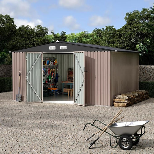 10x12 FT Metal Storage Sheds Outdoor, Metal ToolShed by RELJOFUM